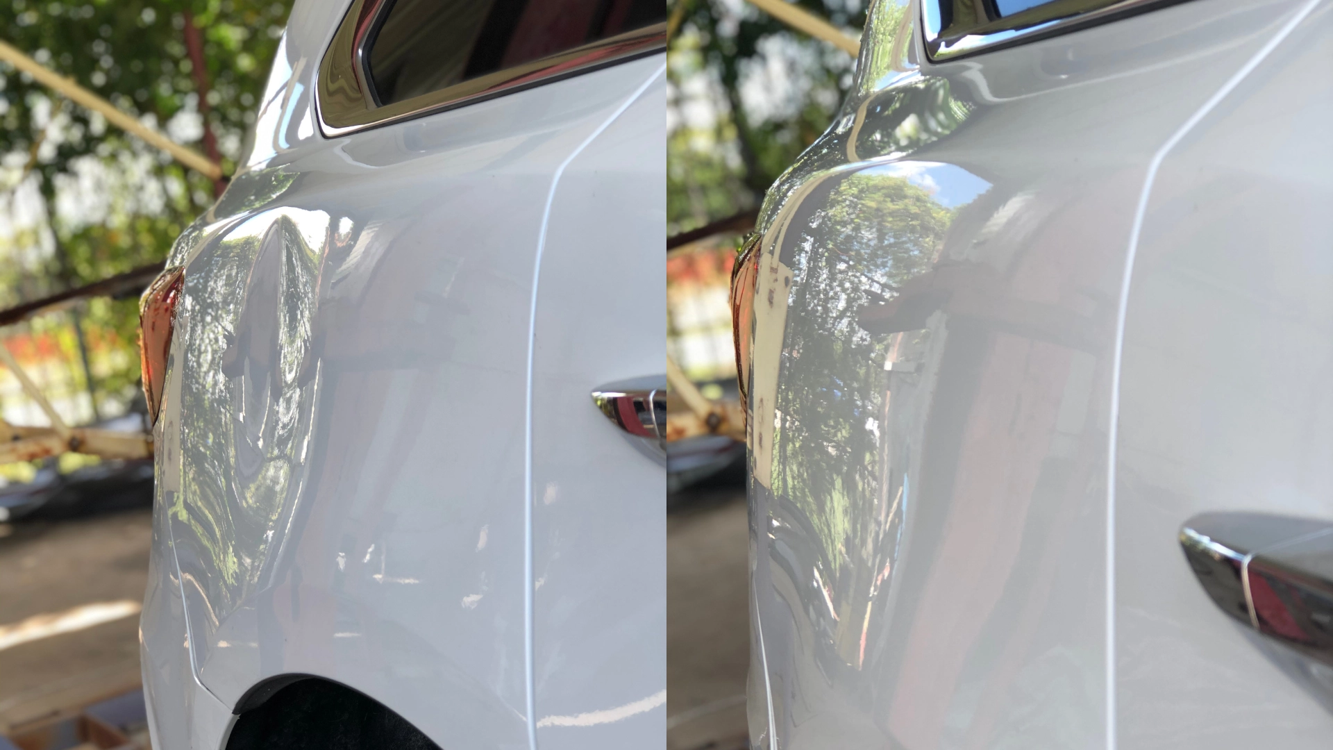Car with dent fixed